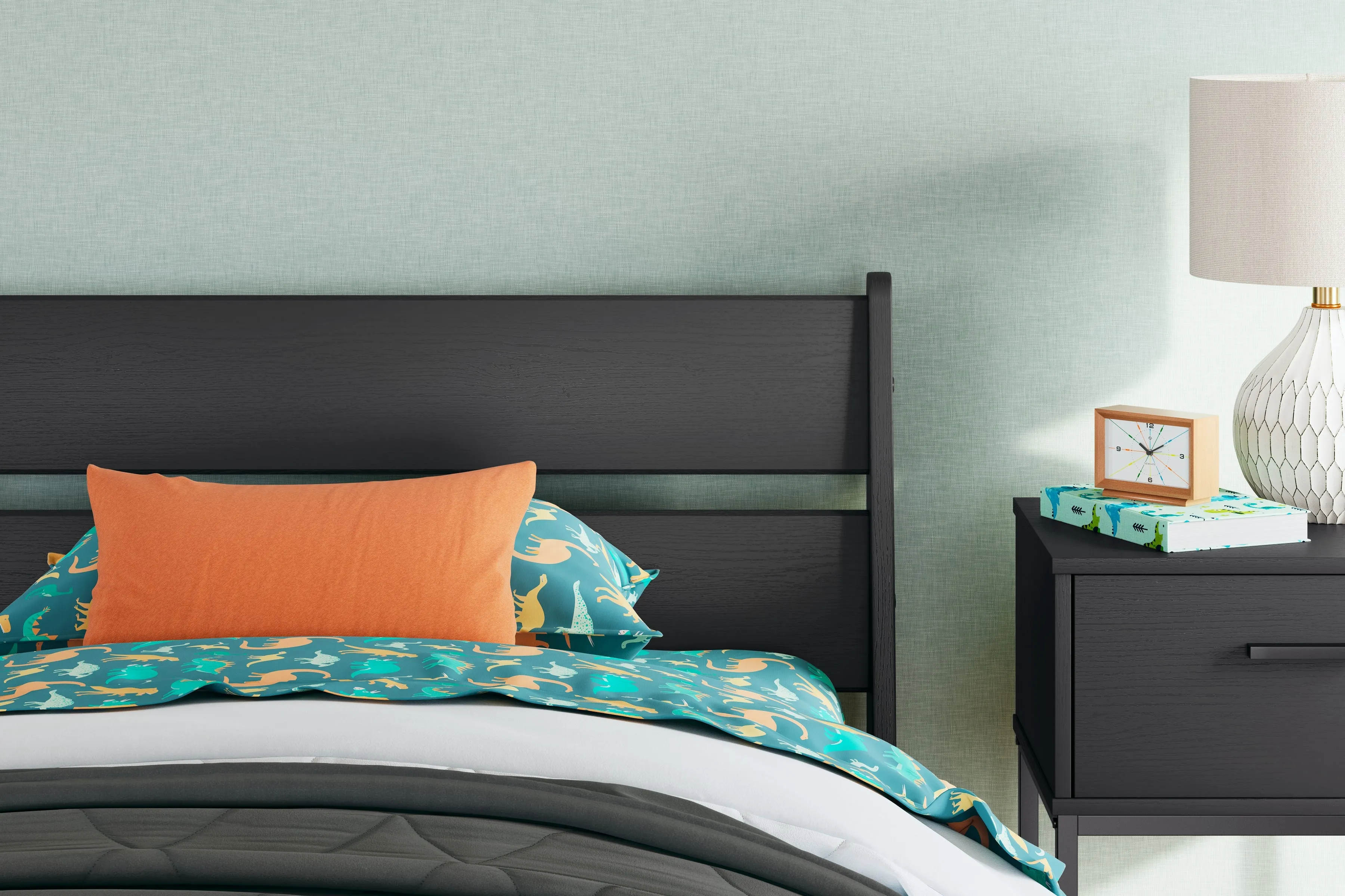 Socalle Twin Panel Headboard with Dresser, Chest and 2 Nightstands in Black