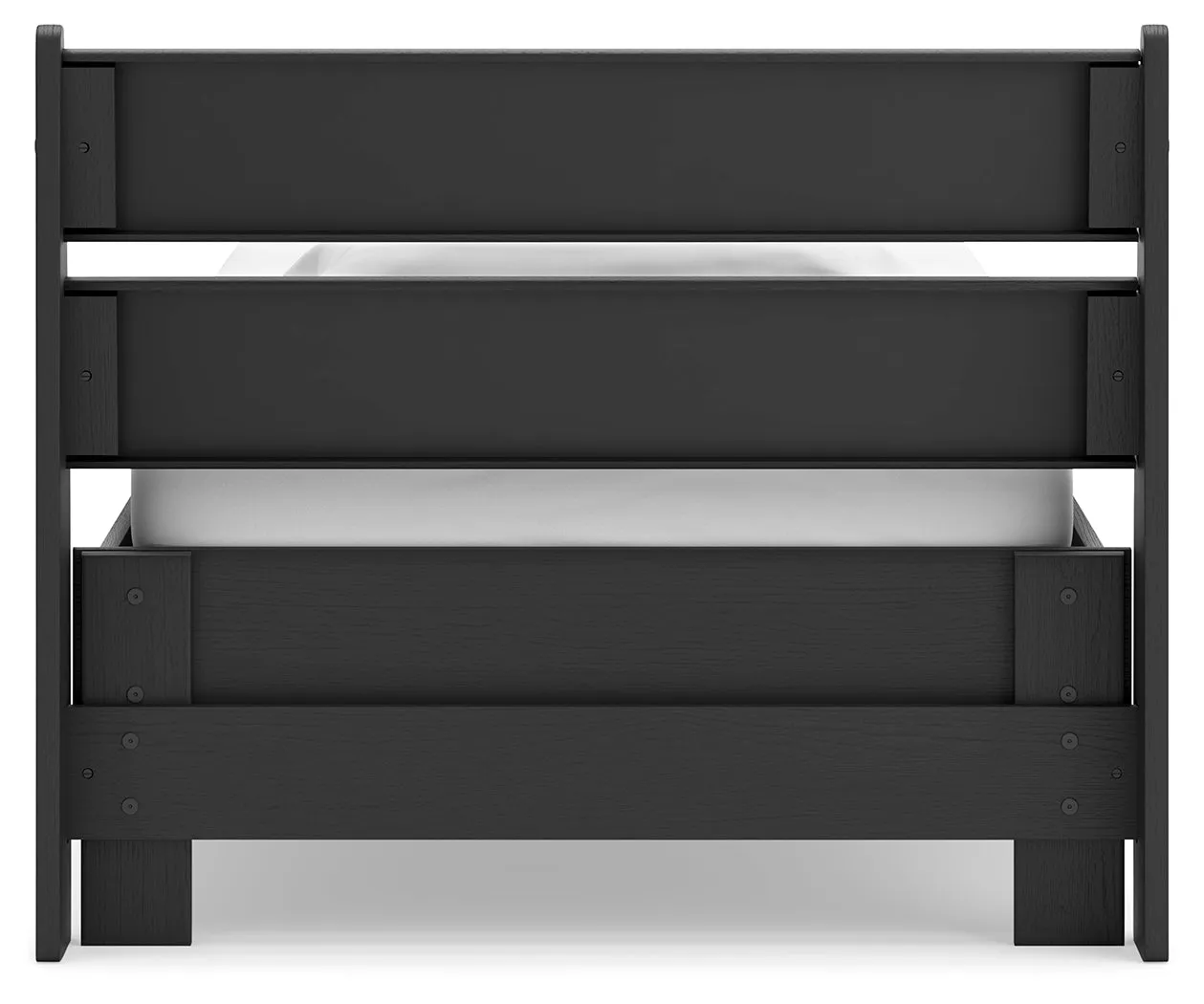 Socalle Twin Panel Headboard with Dresser, Chest and 2 Nightstands in Black