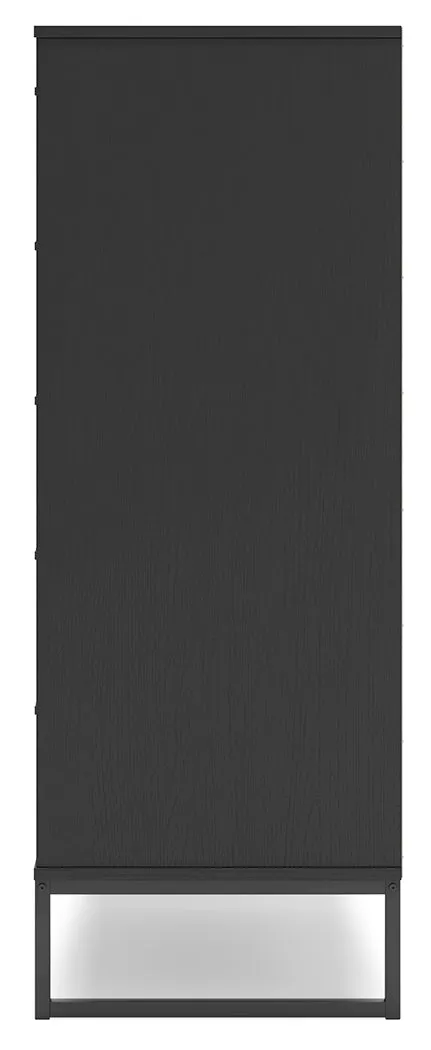 Socalle Twin Panel Headboard with Dresser, Chest and 2 Nightstands in Black