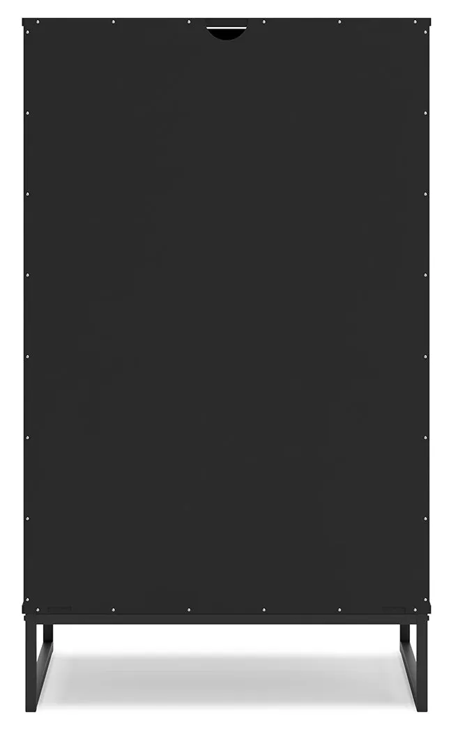Socalle Twin Panel Headboard with Dresser, Chest and 2 Nightstands in Black