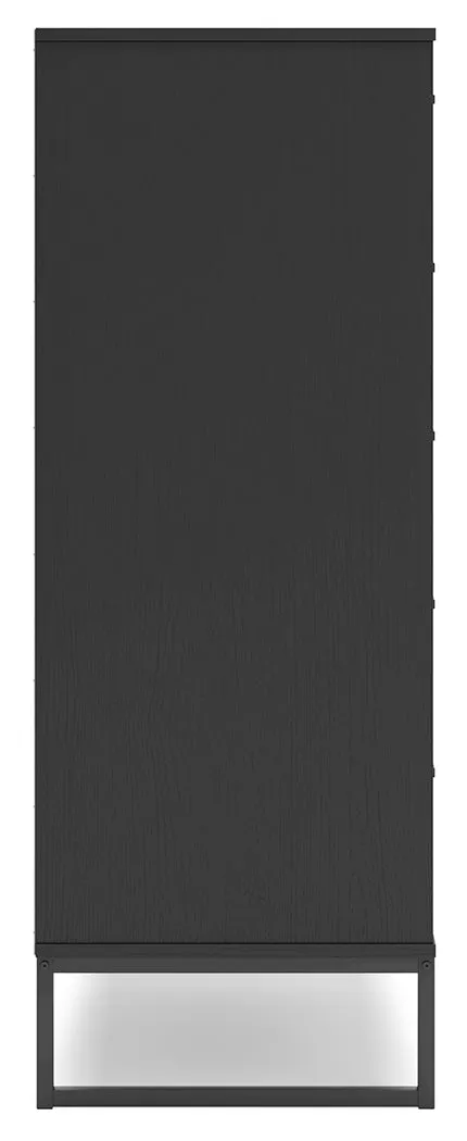 Socalle Twin Panel Headboard with Dresser, Chest and 2 Nightstands in Black