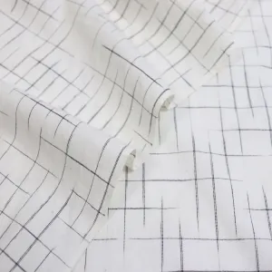 Swatch — Disappearing Check Handloom Cotton — White