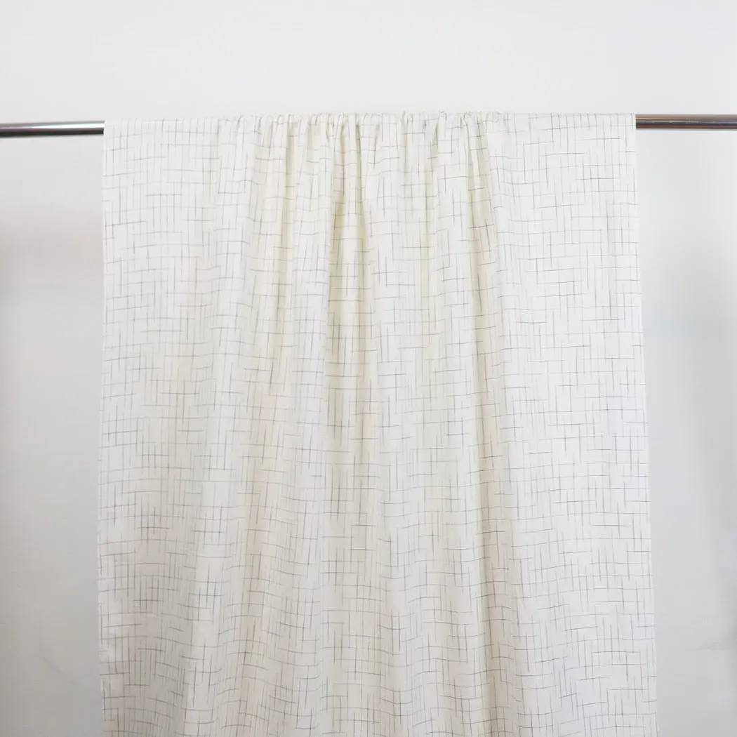 Swatch — Disappearing Check Handloom Cotton — White