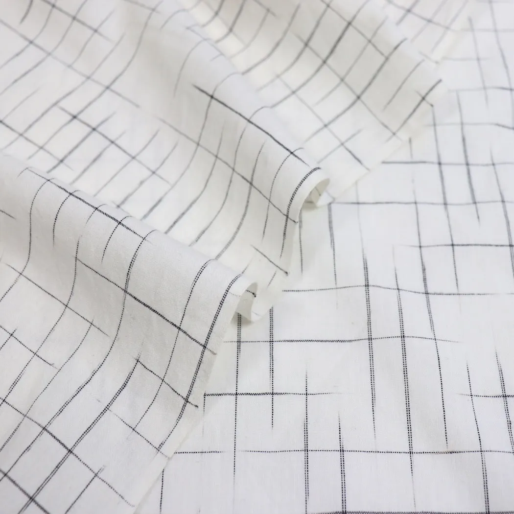 Swatch — Disappearing Check Handloom Cotton — White