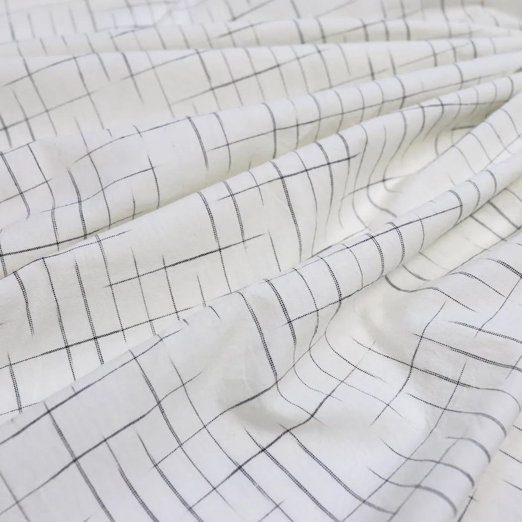 Swatch — Disappearing Check Handloom Cotton — White