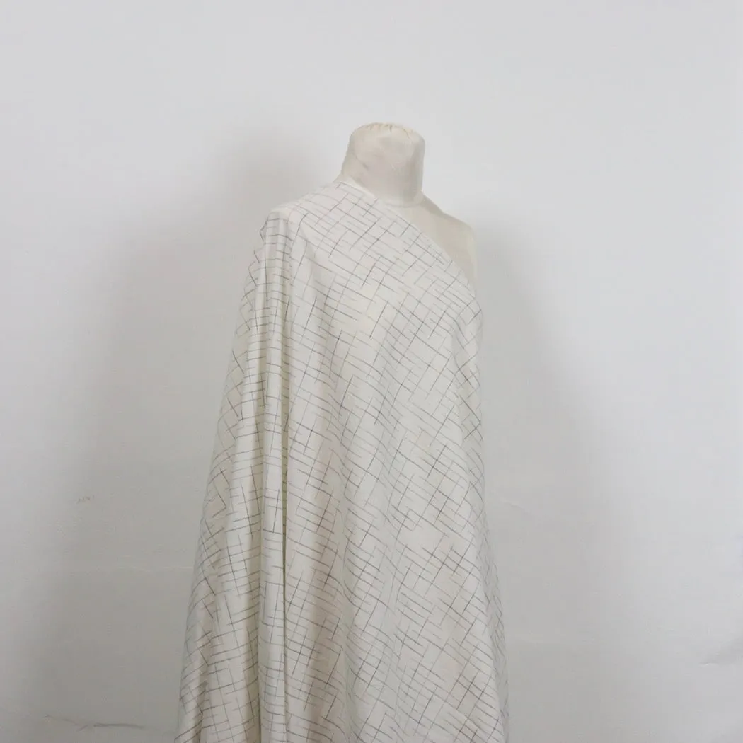 Swatch — Disappearing Check Handloom Cotton — White