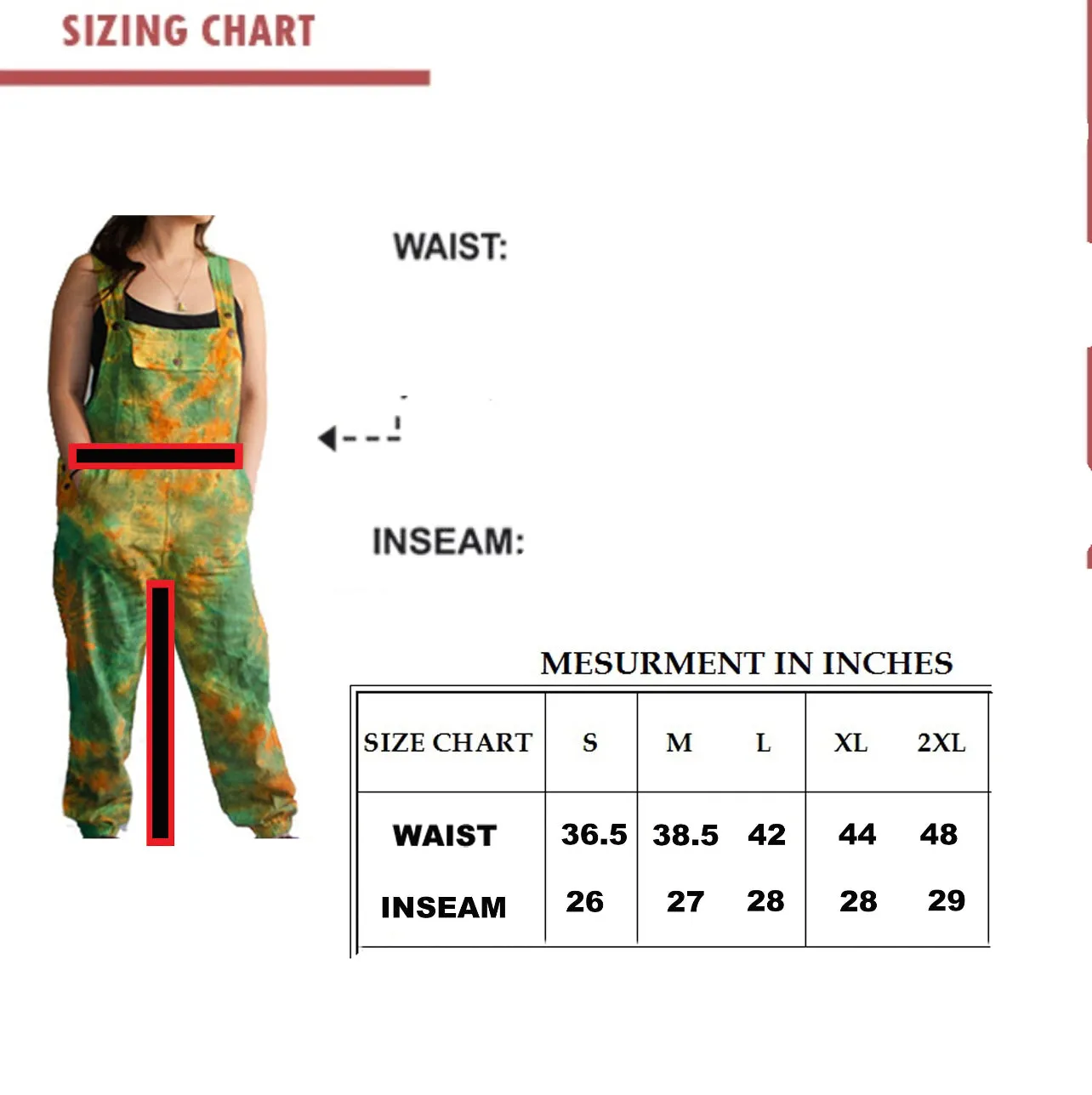 Tie Dye Overalls - Wholesale