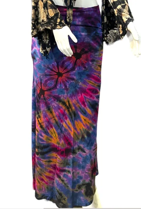 Tie Dye Spandex Skirt Long - Wholesale
