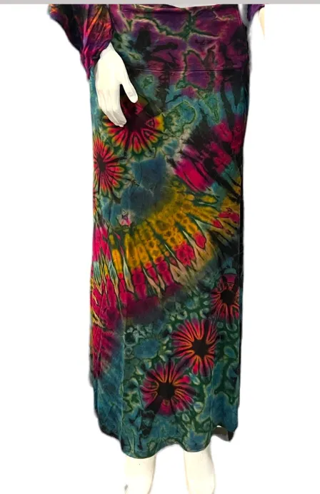 Tie Dye Spandex Skirt Long - Wholesale