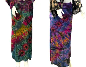 Tie Dye Spandex Skirt Long - Wholesale