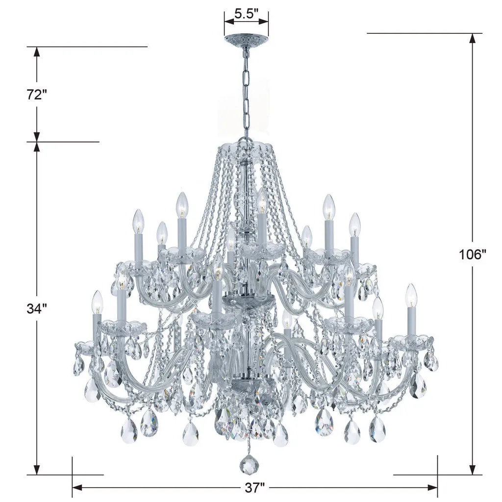 Traditional Crystal 16 Light Spectra Crystal Polished Chrome Chandelier