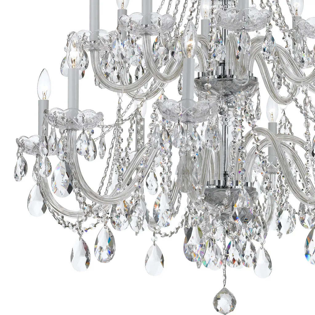 Traditional Crystal 16 Light Spectra Crystal Polished Chrome Chandelier