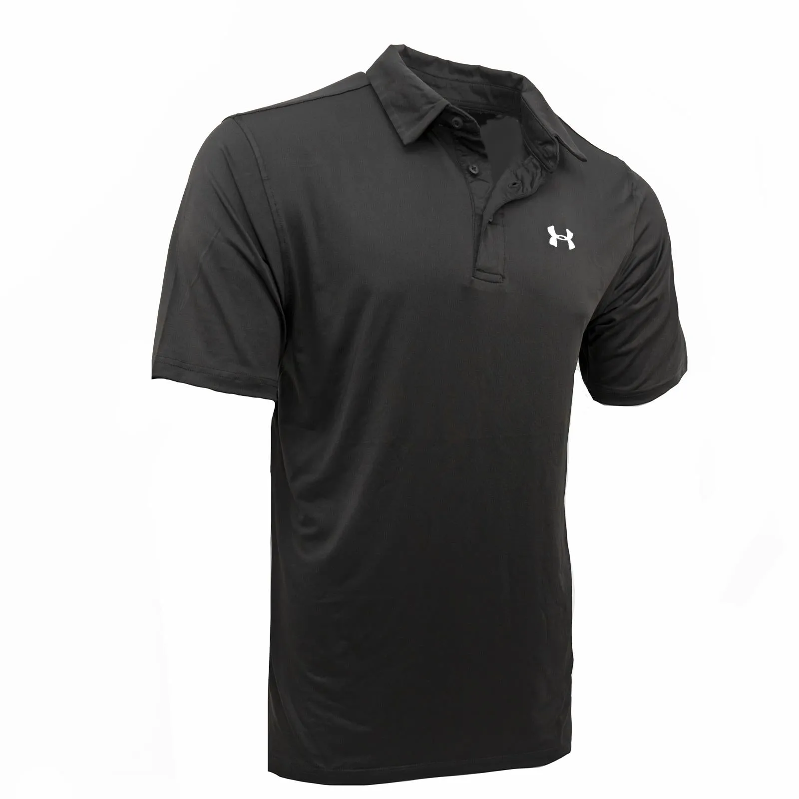 Under Armour Mens HeatGear Golf Sports Black Polo Shirt Casual Tops