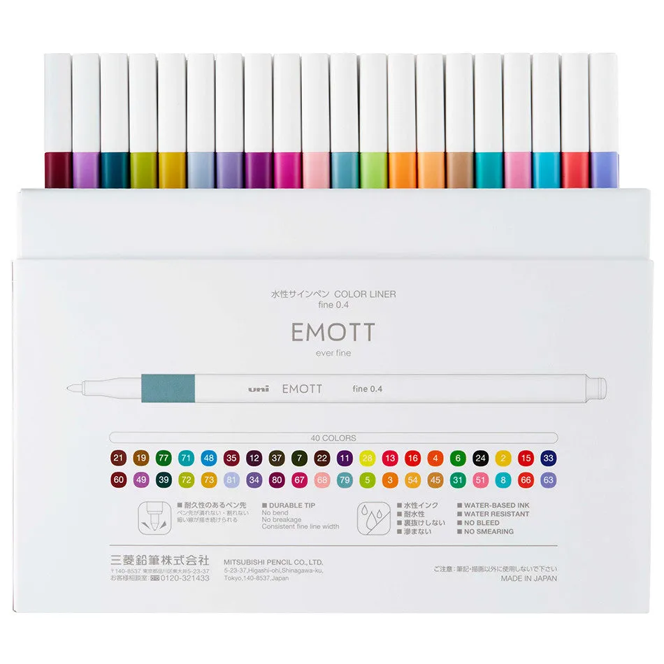 Uni Emott Fineliner Set of 40 Assorted