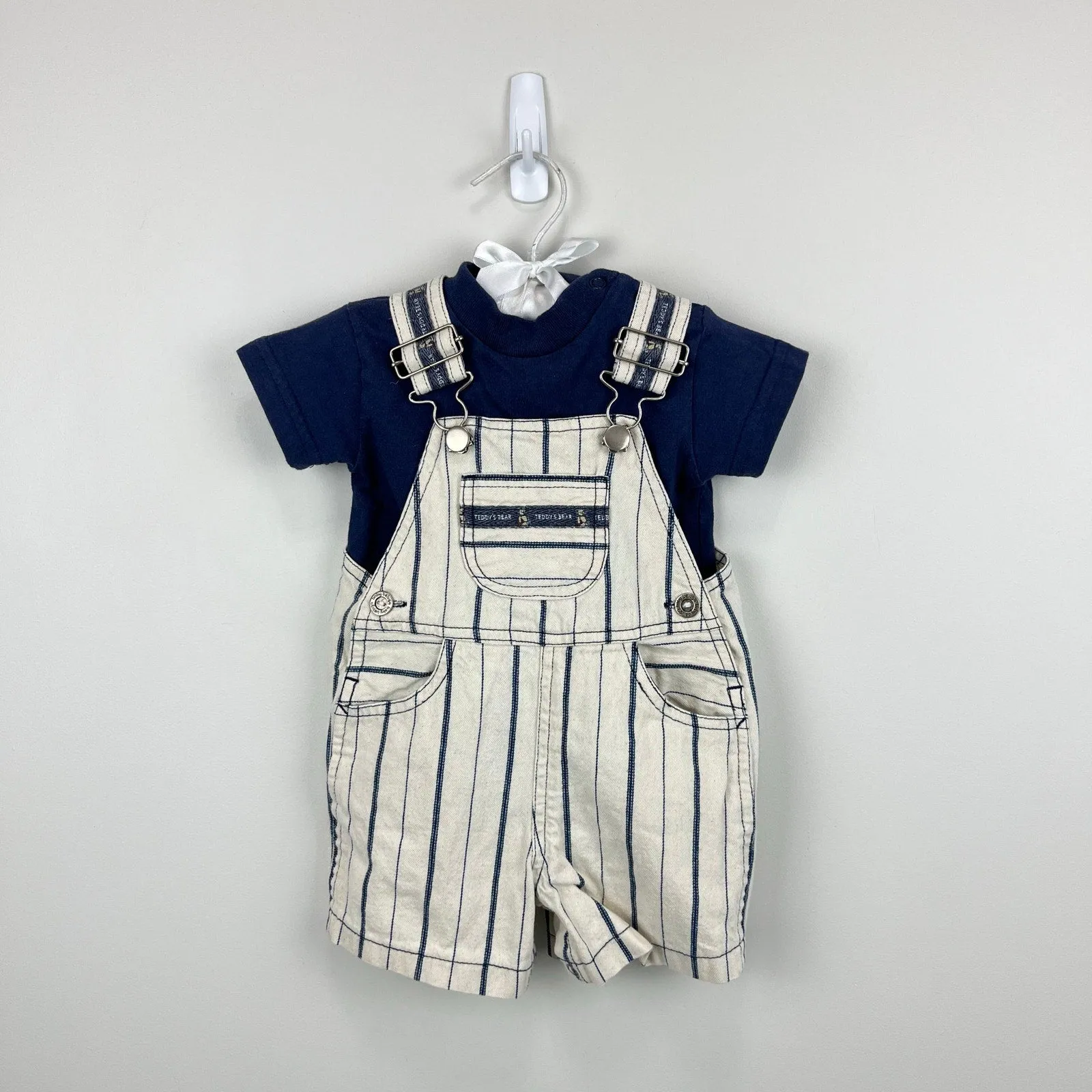 Vintage Baby Beluga New York Teddy's Bear Shortalls Set 3-6 Months