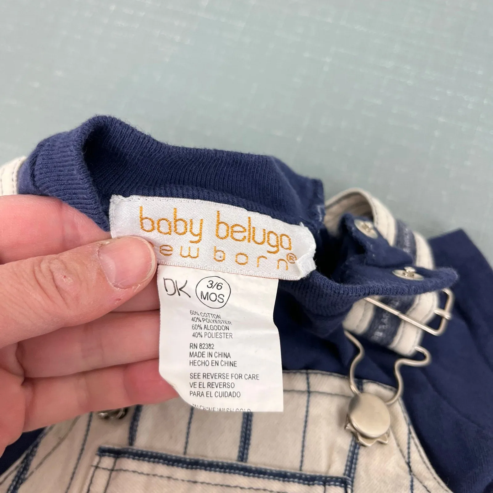 Vintage Baby Beluga New York Teddy's Bear Shortalls Set 3-6 Months