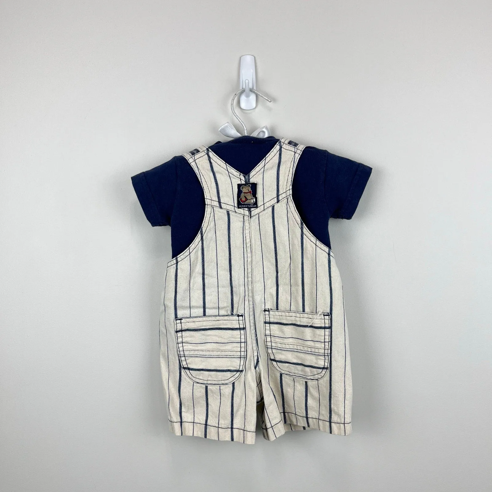 Vintage Baby Beluga New York Teddy's Bear Shortalls Set 3-6 Months